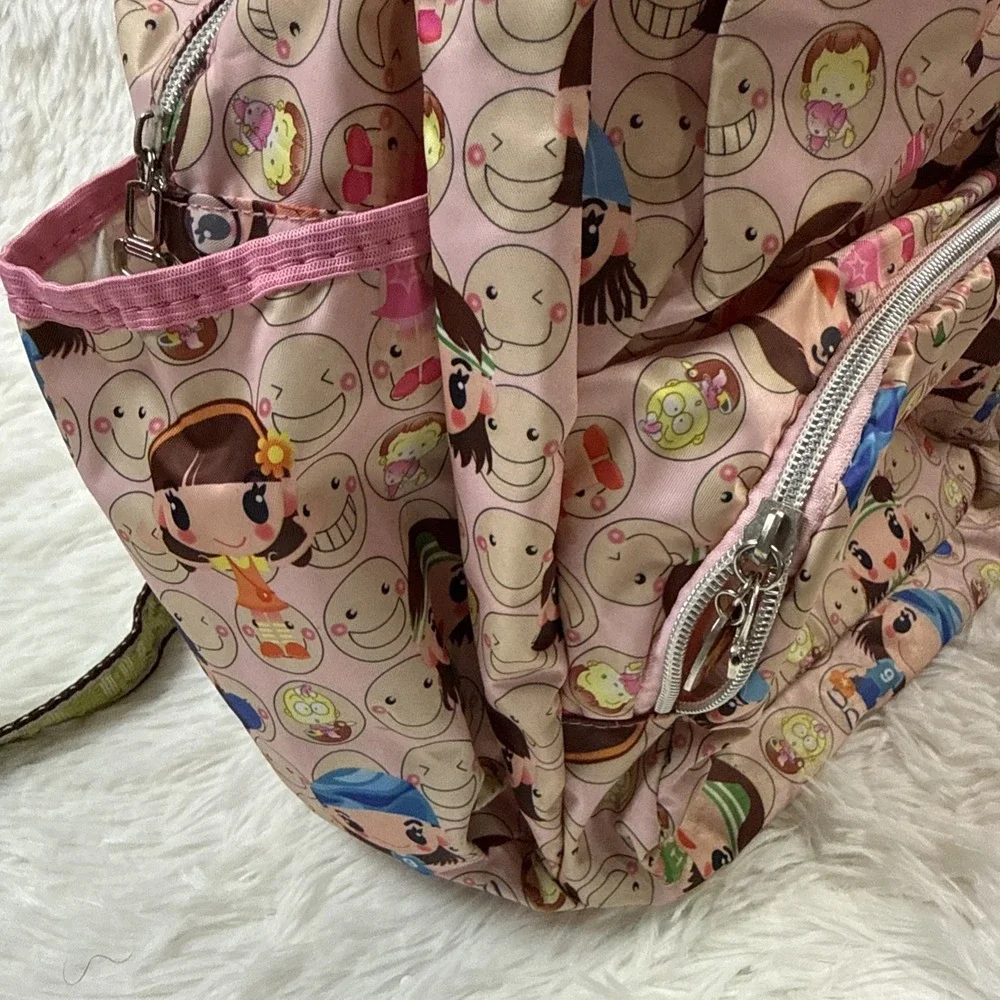 Vintage Harajuku Lovers Pink Backpack Y2K‎ Gwen Stefani Character Print Bag